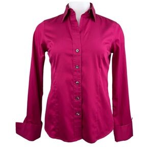Banana Republic Woman's 6 Fuchsia Slim Fit Stretch Blouse